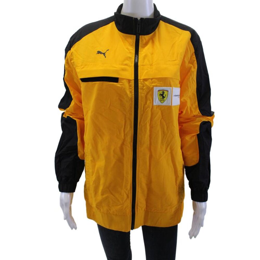 Puma Mens Windbreaker Jacket Black Nylon High Neck Zip Size S